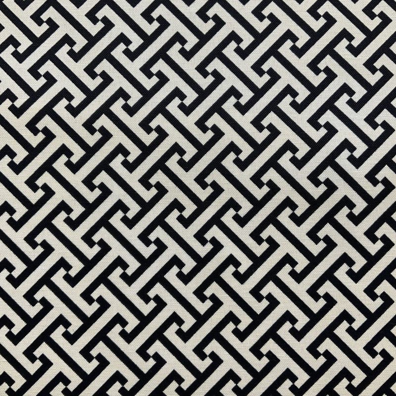 Cross Section in Blackbird | Outdoor Home Decor Fabric | Black / Off White | 54" Wide | By the Yard