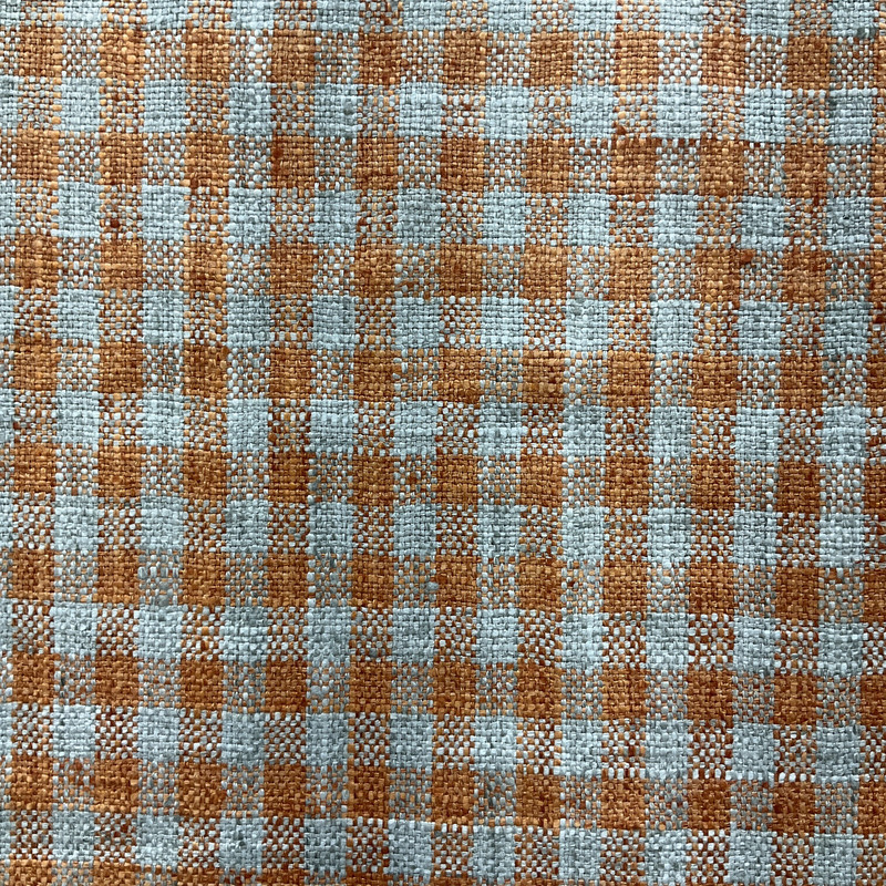 Zippy in Koi | Orange Taupe Check Upholstery Fabric | Midweight Woven Home Decor | Slipcovers | P Kaufmann | 54 " Wide | Sold BTY