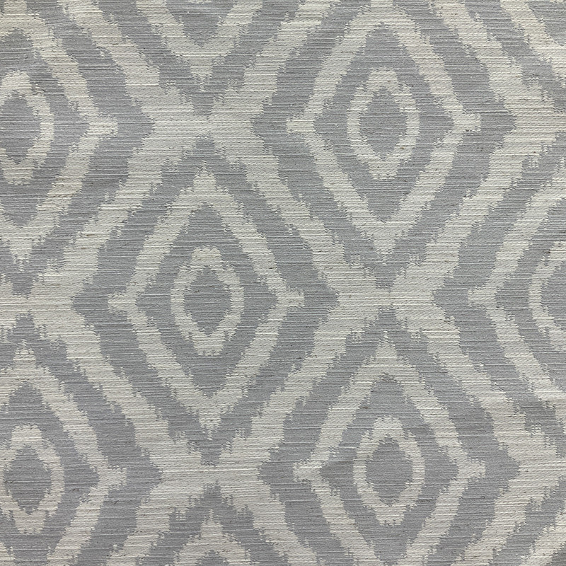 Fenmore in Steel | Jacquard Upholstery Fabric | Ikat Diamond in Grey | Medium Weight | 54" Wide | By the Yard