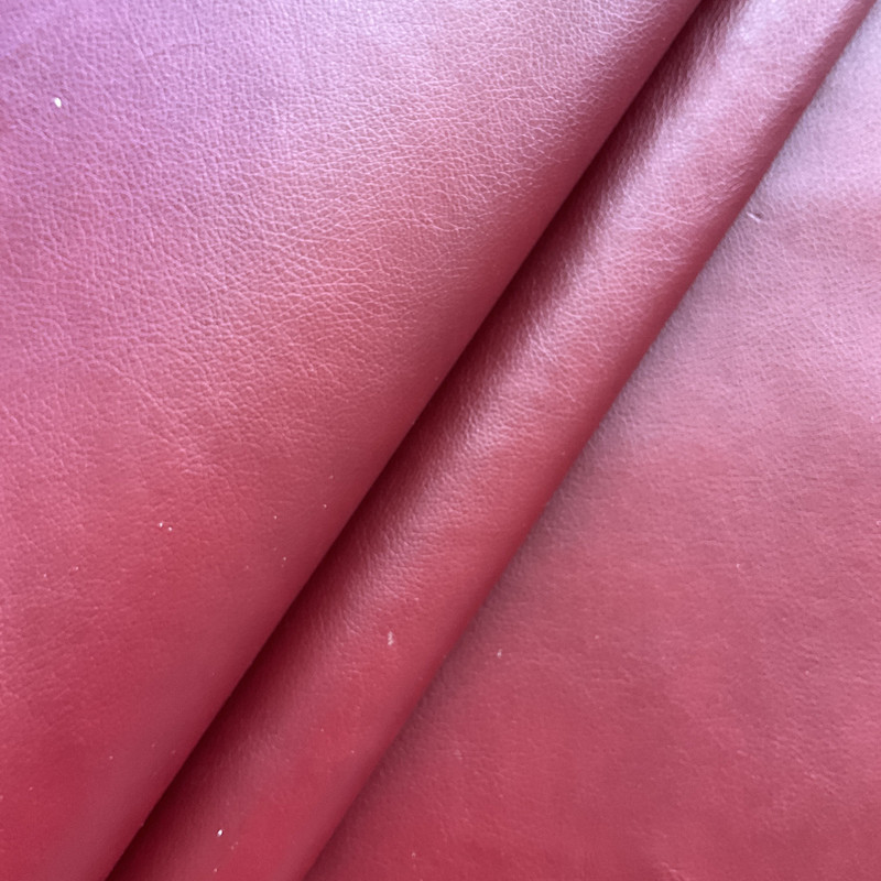 Dark Red Faux Leather | Vinyl Upholstery Fabric | Light Pebbled Grain | Heavyweight | 54" Wide | By the Yard