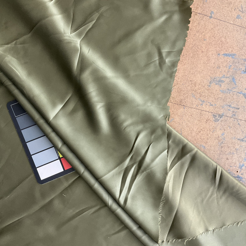 Army Green Sateen Twill | Apparel / Home Decor Fabric | Lightweight | 54" Wide | By The Yard