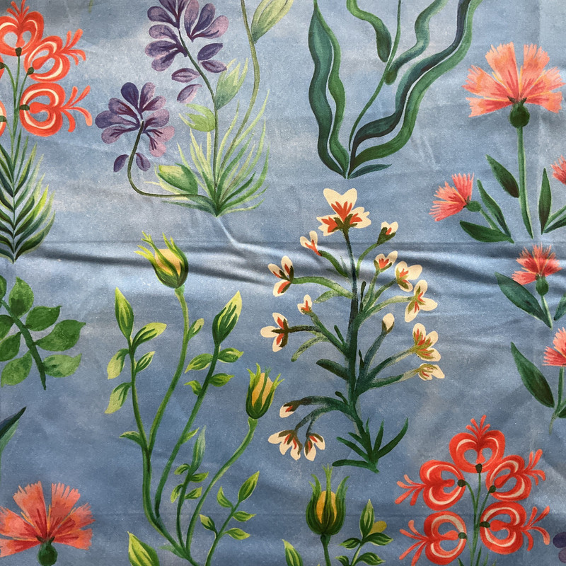 Lacefield Designs Botanica Spring Blue | Home Decor Fabric | Painterly Floral | 54" Wide | By The Yard