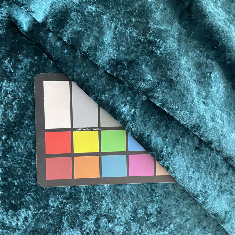 Peacock Blue Crushed Velvet | Upholstery / Drapery Fabric | 70" Wide | By The Yard