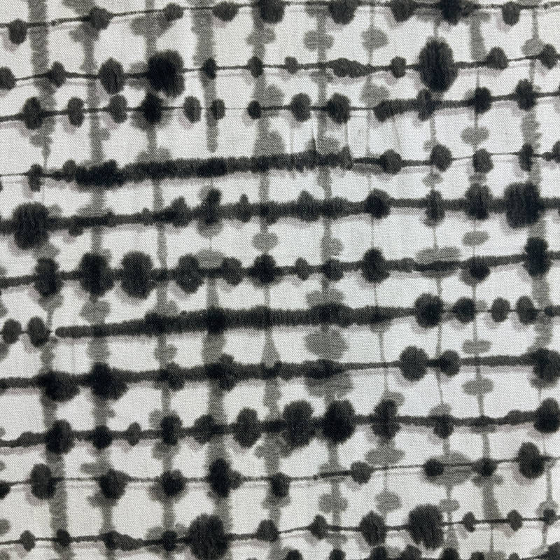 Shibori in Black   |  Geometric Shibori Grid  in Charcoal Gray and Ivory Printed Duck Home Decor Fabric | Drapery | Vilber | 100% Cotton | 54" Wide | Sold BTY