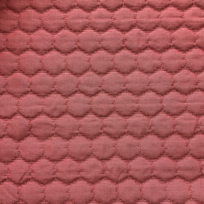Honeycomb in Poppy | Pre Quilted Upholstery Fabric | Hexagons in Solid Red | Heavyweight | 54" Wide | By the Yard