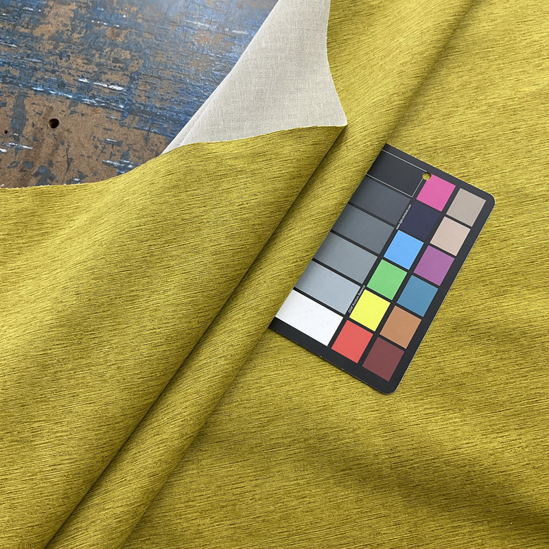 Dane in Citrine | Microfiber Upholstery Fabric | Striated Texture in Green | Heavyweight |100% Polyester | 54" Wide | By the Yard