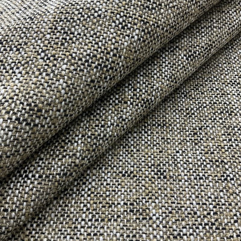 Lillian in Cobblestone | Upholstery Fabric | Basketweave in Brown / Black / White | Heavyweight | 54" Wide | By the Yard