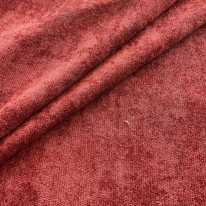 Aiken in Sienna | Chenille Upholstery Fabric | Solid Apple Red | Heavy Weight | 100% Polyester | 54" Wide | By the Yard