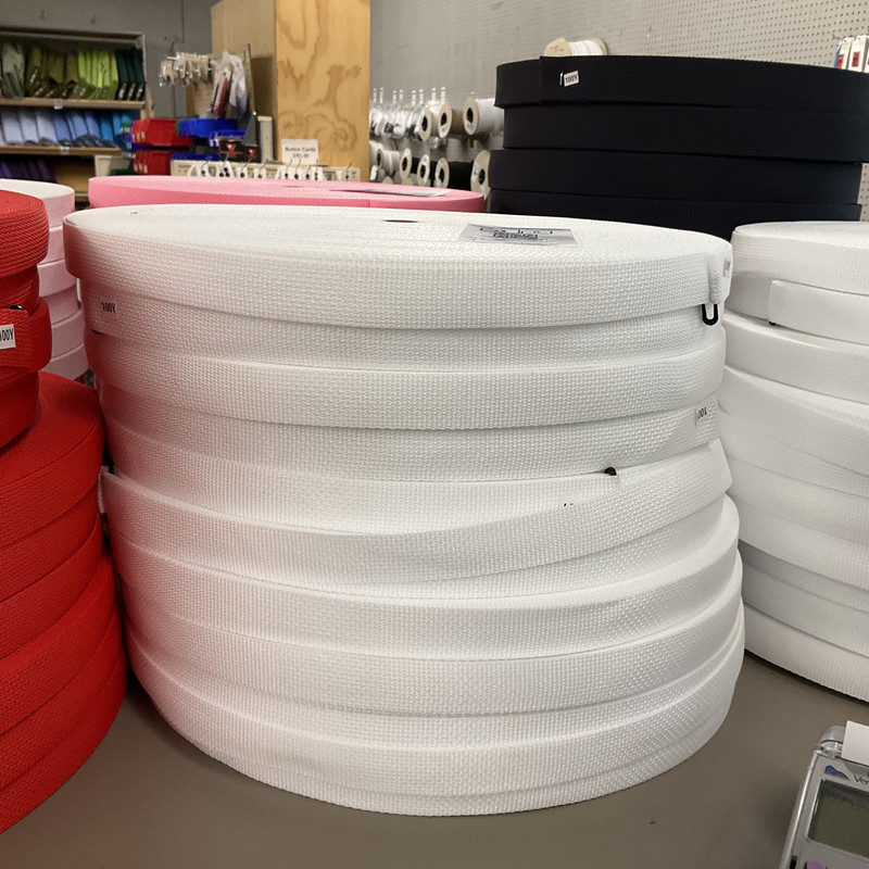 1 Inch White Polyester Webbing / binding / Bag Strap | By The Yard