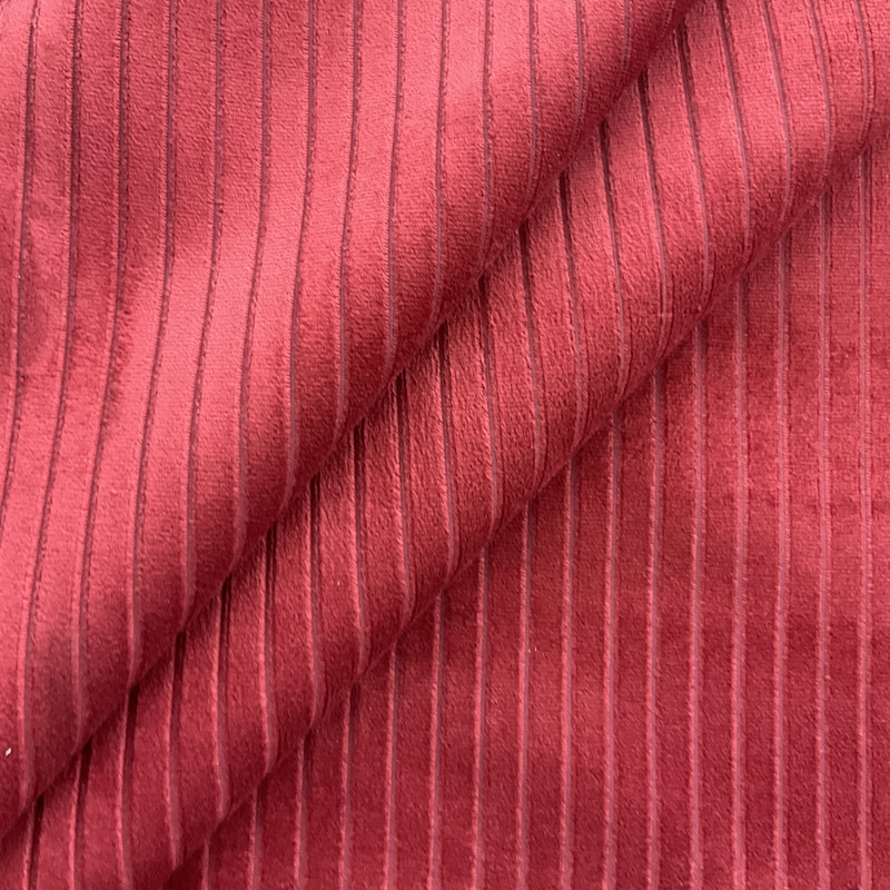 Wide Wale Corduroy in Cranberry   | Red Brushed Corduroy Upholstery Fabric |  Medium weight | Home Decor | 100% Polyester |  54" Wide | Sold BTY