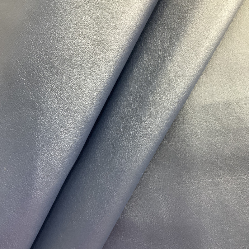 Castillo in Batik Blue  | Cool Light Navy Matte Texture  Faux Leather Upholstery Vinyl Fabric | Midweight | Indoor Furniture | Knit Backed  | 54" Wide | Sold BTY