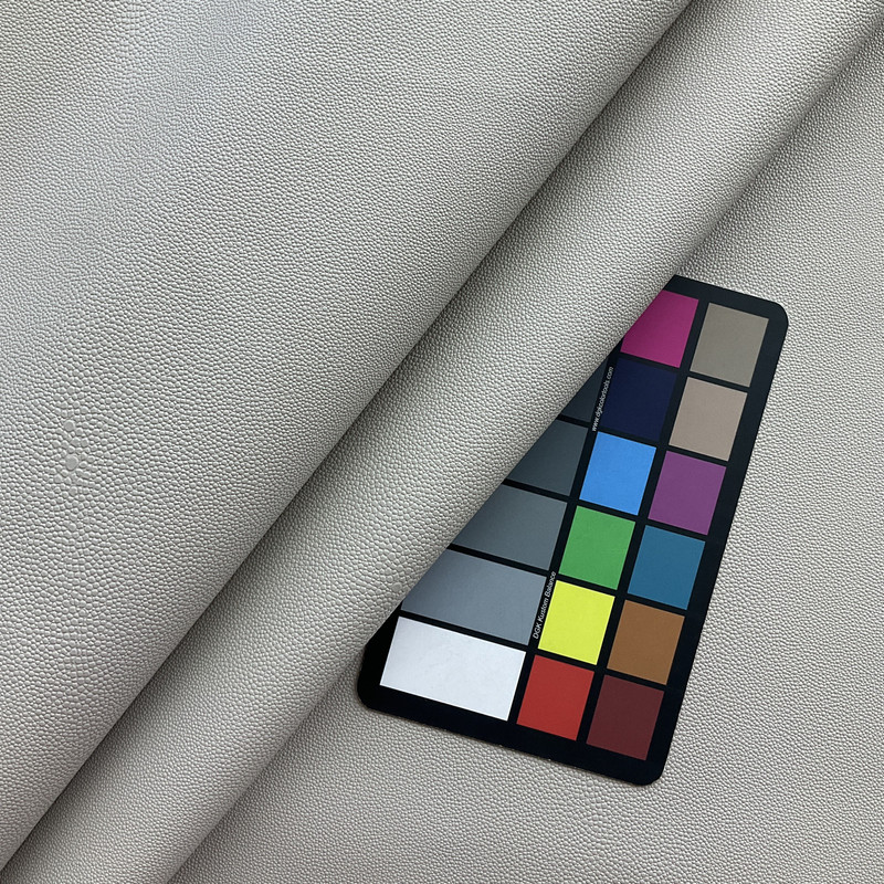 Patagonia in Arena | Light Beige Faux Leather | Vinyl Upholstery Fabric | Medium Pebbled Bubble Grain | Workable | 54" Wide | By the Yard