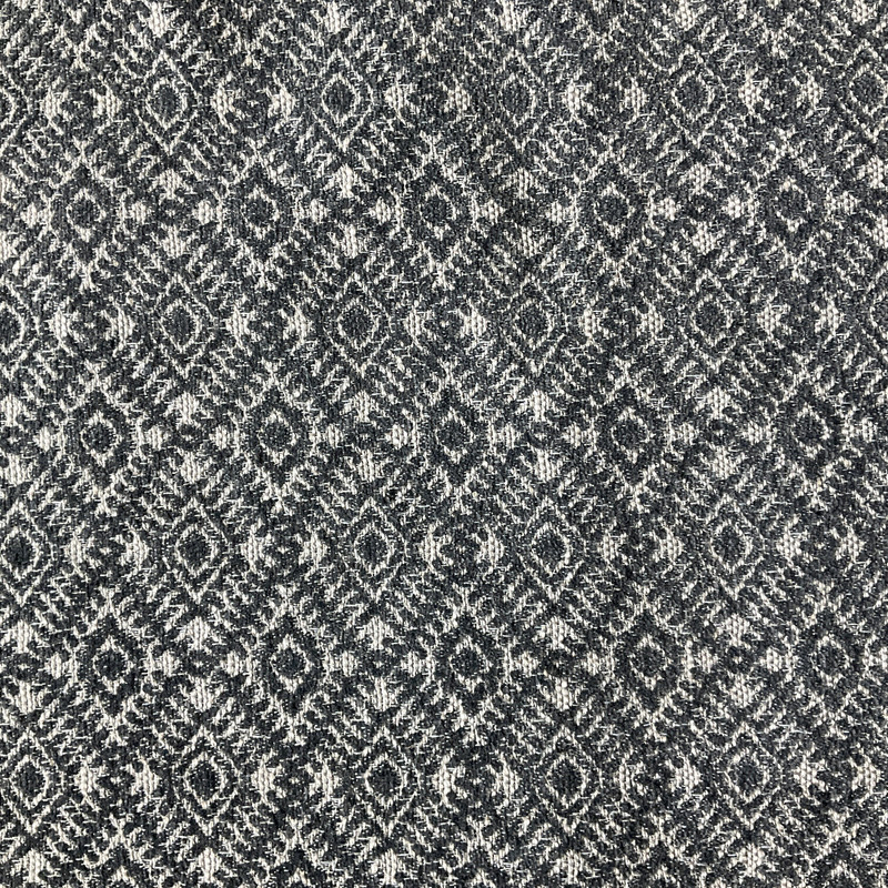 Gregg in Charcoal | Chenille Upholstery Fabric | Diamond Design in Grey / Off White | Heavyweight | 54" Wide | By the Yard