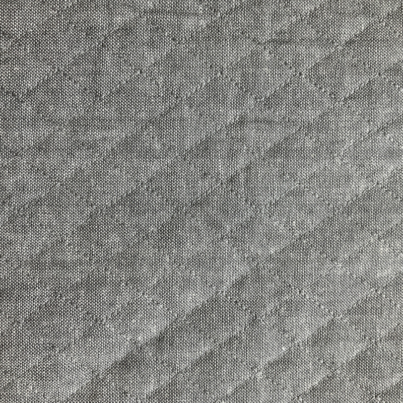 Baron in Steel | Medium Gray Pre Quilted Diamond Pattern Woven Upholstery Fabric  | 55% Linen,  45% Cotton | Medium Weight  |  54" Wide | Sold BTY