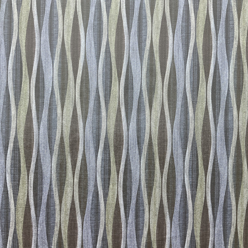 Lava in Obsidian | Upholstery Vinyl Fabric | Geometric Design in Blue / Green / Grey | High Performance by Stinson | Knit back | Heavyweight | 54 Inch WIde | Sold BTY