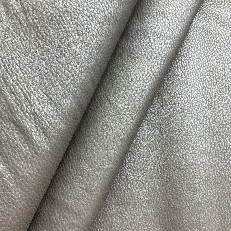 Dallas in Stucco  | Gray Matte Pebble Texture  Faux Leather Upholstery Vinyl Fabric | Heavyweight | Indoor Furniture | Flannel Backed  | 54" Wide | Sold BTY