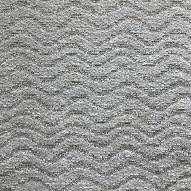 Sienna in White | Chenille Upholstery Fabric | Wavy Design in Off White | Heavyweight | 100% Polyester | 54" Wide | By the Yard