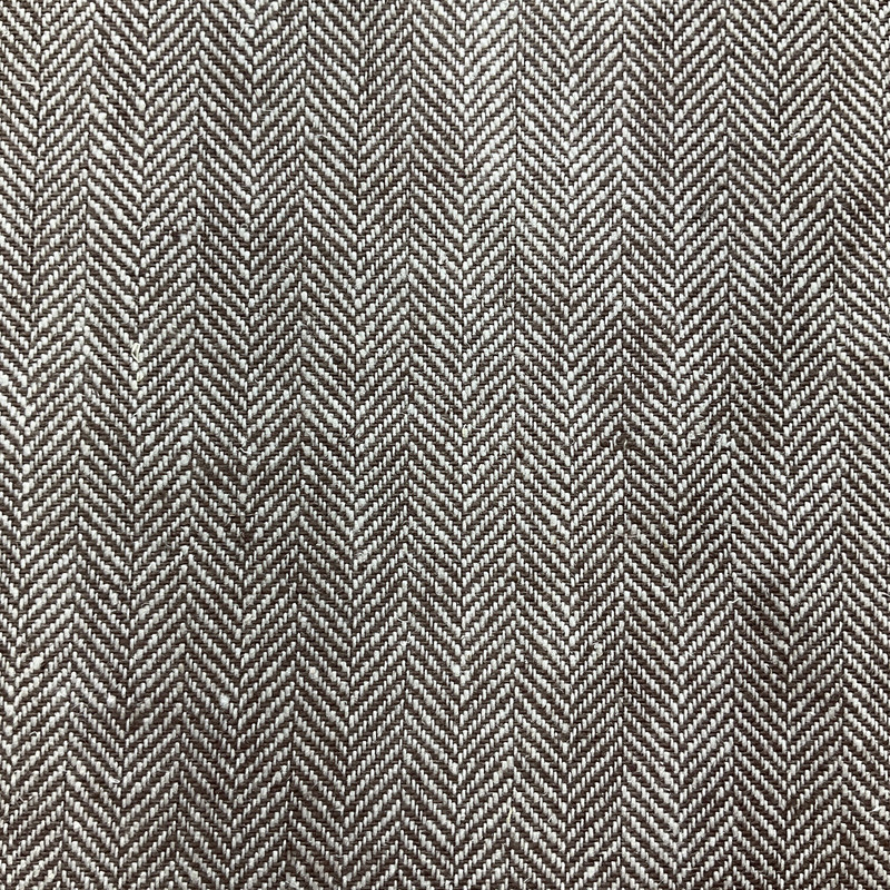 Hudson in Chocolate | Upholstery Fabric | Herringbone in Brown / Off White |  Wool Blend | Medium Weight | 54" Wide | Sold BTY