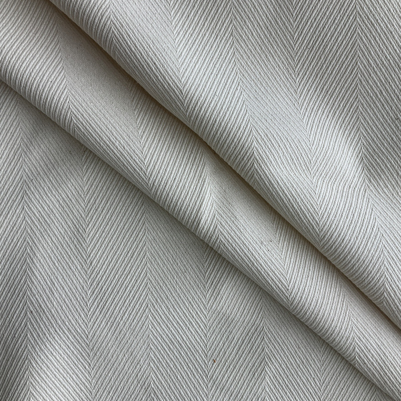 Chevron in Natural | Upholstery / Slipcover Fabric | Solid Off White | Medium Weight | 54" Wide | By the Yard