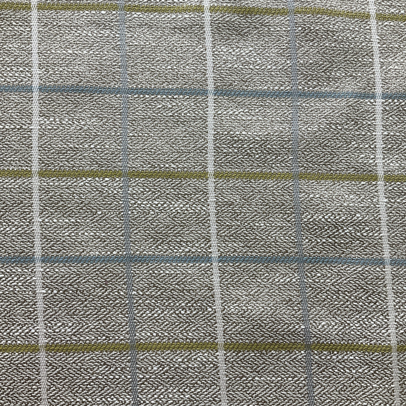 Daybreak in Tranquil | Upholstery Fabric | Windowpane Plaid in Beige / Green / Blue | Medium Weight | 54" Wide | By the Yard