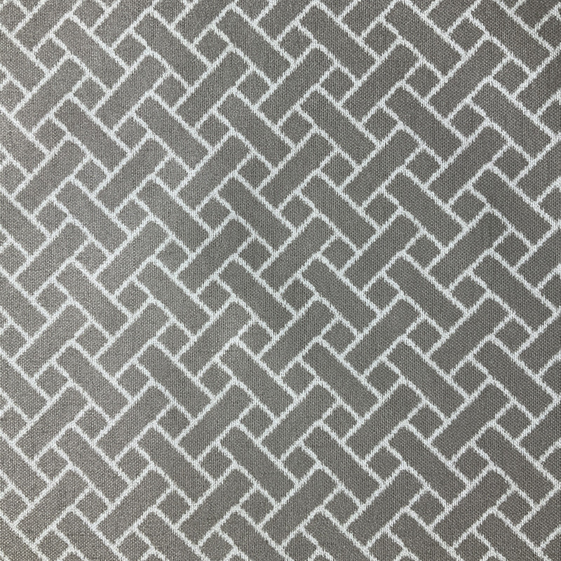 Skycap in Taupe | Upholstery Fabric | Printed Geometric Design in Taupe / White | Felt-Backed | Heavyweight | 54" Wide | By the Yard