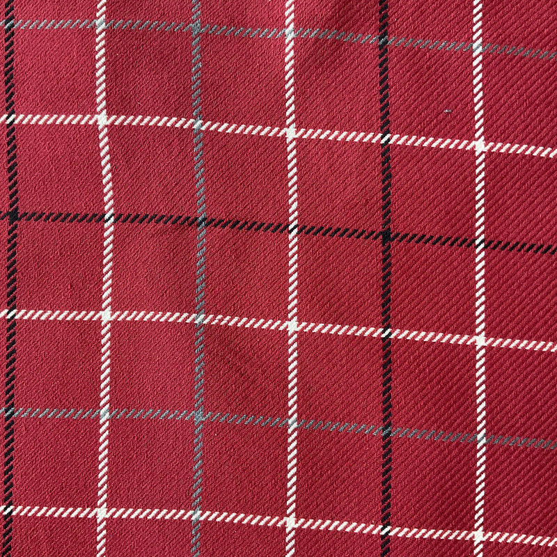 Tallyho in Cranberry | Upholstery Fabric | Red / Black / White Windowpane Plaid | Ralph Lauren | Heavyweight |  54" Wide | Sold BTY