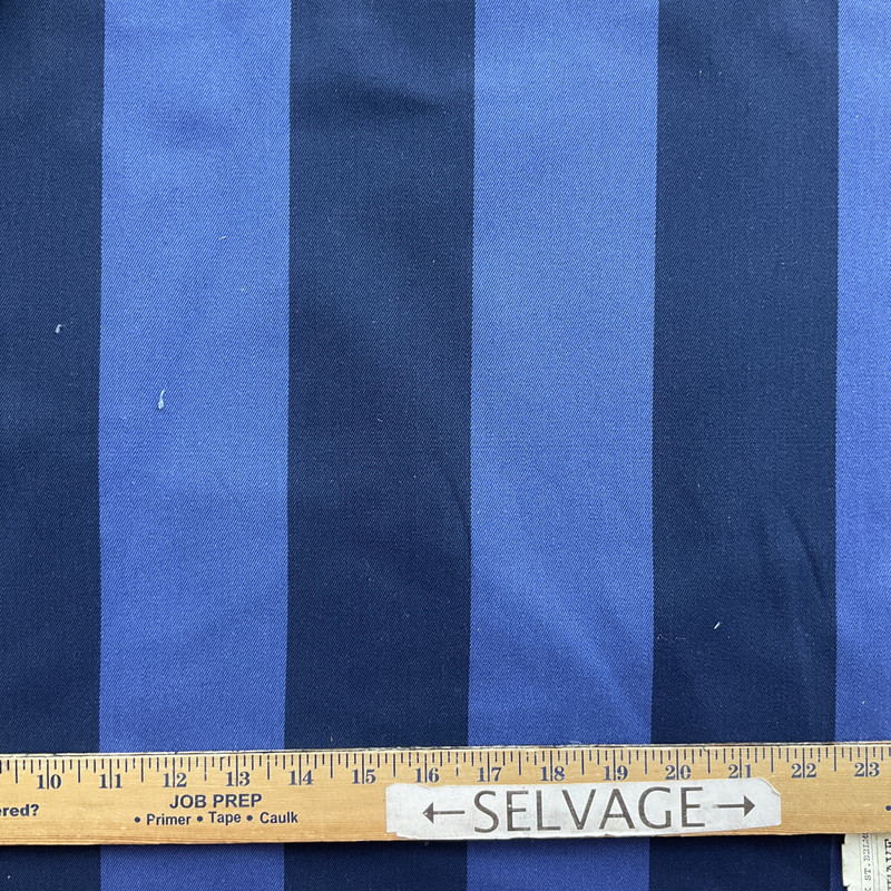 Connelly in Cascade | Upholstery Canvas / Slipcover Fabric | Wide Stripes in Navy and Marine Blue | Medium Weight | 54" Wide | By the Yard