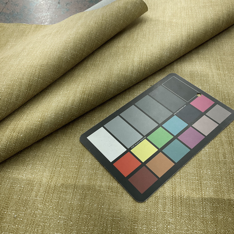 Tori In Citrine | Warm Light Green Textured Sold Microfiber Upholstery Fabric | Midweight Woven | Home Decor | 100% Polyester | 54 " Wide | Sold BTY