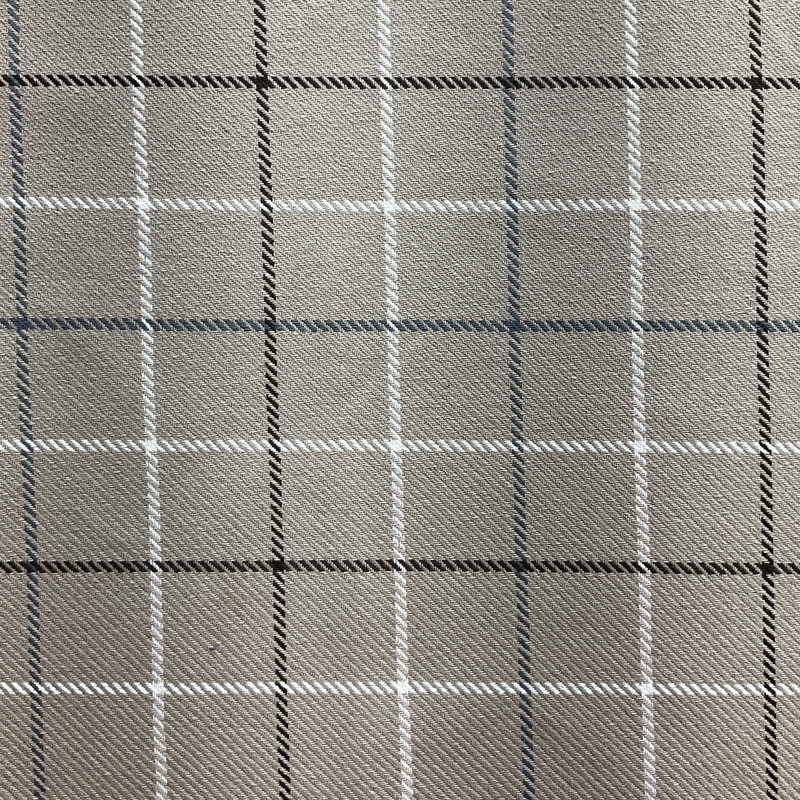 Tallyho in Linen | Upholstery Fabric | Beige / Brown / Slate Windowpane Plaid | Ralph Lauren | Heavy Weight |  54" Wide | Sold BTY