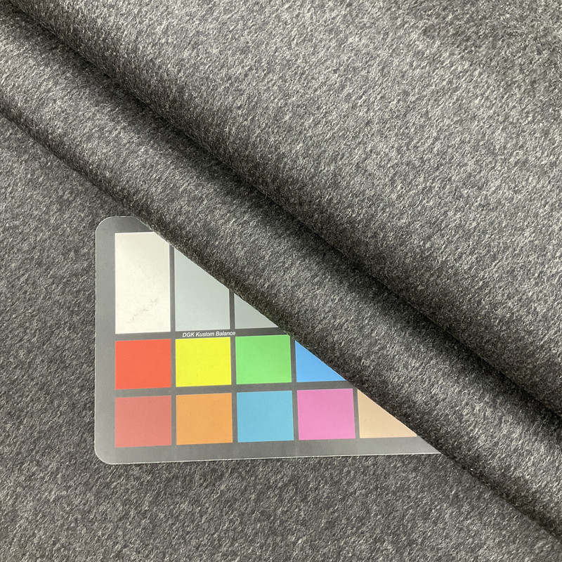 Solid Heathered Charcoal Grey Coating Wool | Wool / Poly Blend | Soft Flat Felt | 20oz | 60" Wide | DYE LOTS MAY VARY