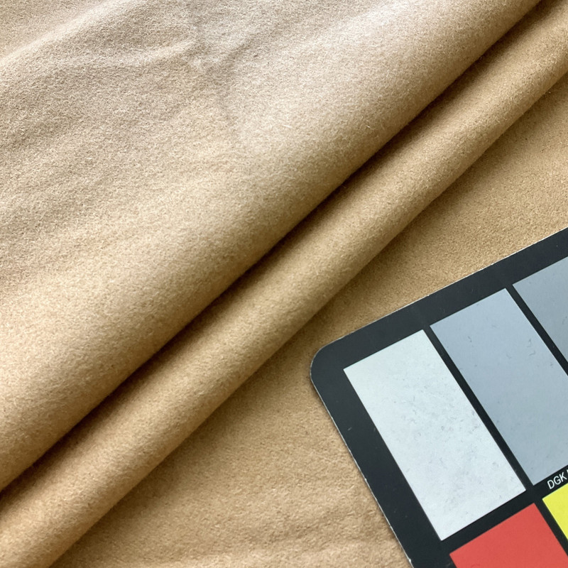 Light Camel Tan Coating Wool | Wool / Poly Blend | Felted | 20oz | 60" Wide  | DYE LOTS MAY VARY