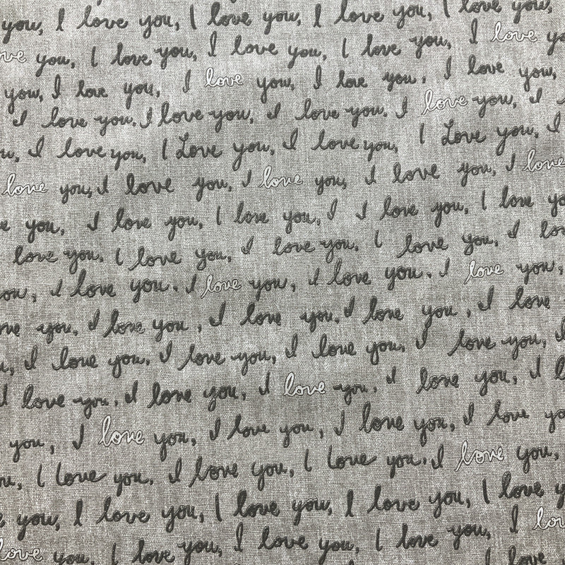 P.KAUFMAN ILOVEYOU In Color NATURAL Printed home Decor Fabric | By the Yard