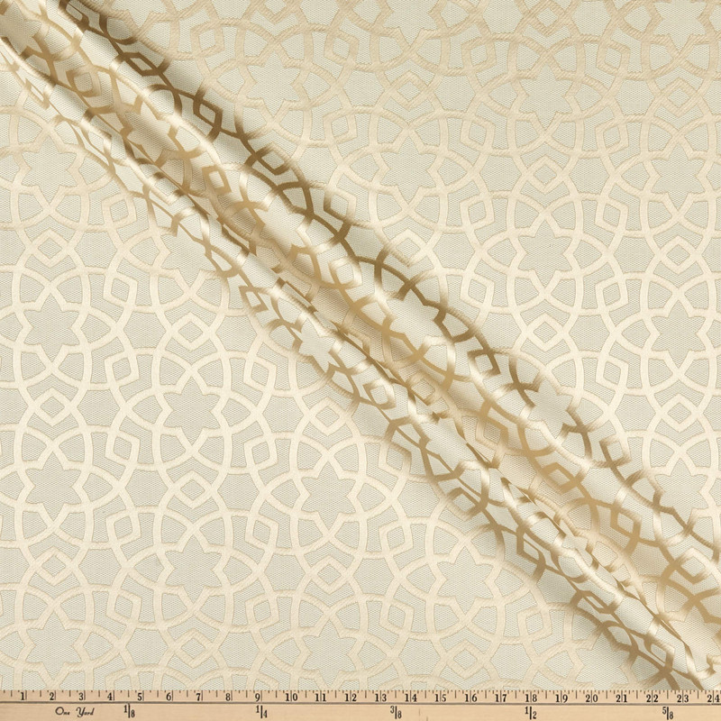 2 Yard Piece of Eroica Astral Mantra Jacquard Sand | Medium Weight Jacquard Fabric | Home Decor Fabric | 58" Wide
