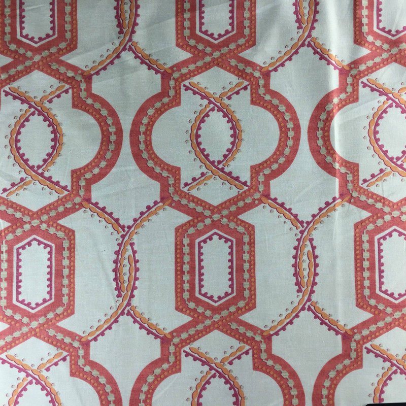 2.325 Yard Piece of Turnabout in Coral | Pink, Orange, Beige | Home Decor Fabric | Light Upholstery / Drapery | 54" Wide | By the Yard