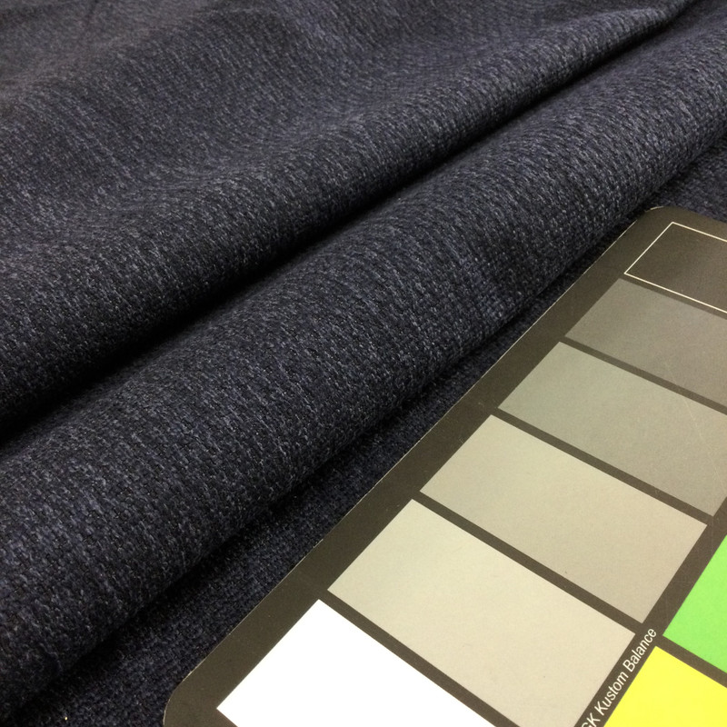 2 Yard Piece of Navy Blue/Black Variegated Textured Chenille | Low Pile |  Heavy Woven Upholstery Fabric | 54 Wide | By The Yard