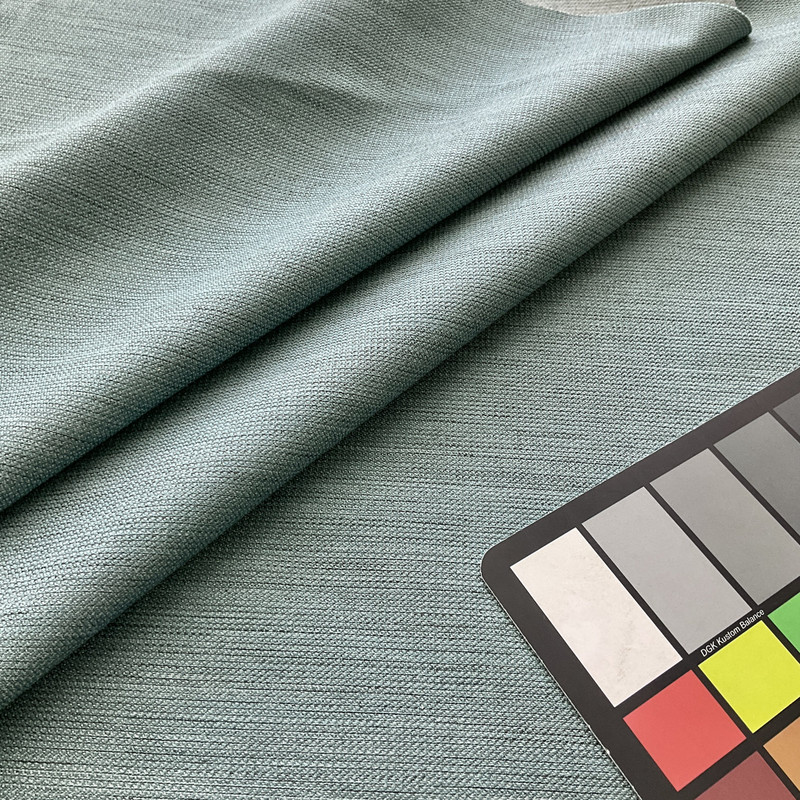 Hester in Surf | Upholstery Fabric | Striated Black on Aqua Blue | 100% Polyester | Medium Weight | Nassimi | 54" Wide | By the Yard