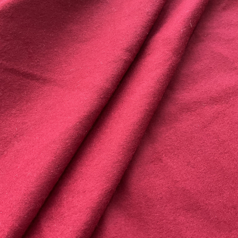 2.25 Yard Piece of Solid Red Coating Wool | Wool / Poly Blend | Soft Flat Felt | 20oz | 60" Wide  | DYE LOTS MAY VARY | COATWOOL-111-REM29