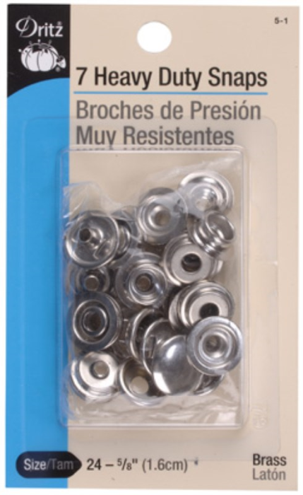 5/8" Heavy Duty Snaps | 7 sets | 15 mm | Dritz | Sewing Notions