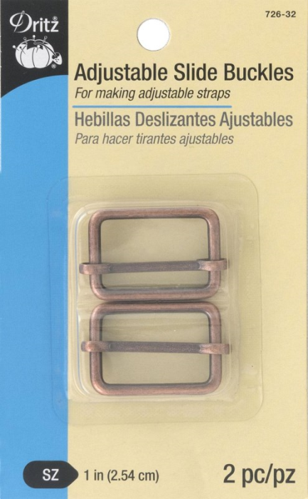 1" Adjustable Slide Buckle Copper (2 piece) | Bag / Strap Hardware | Dritz