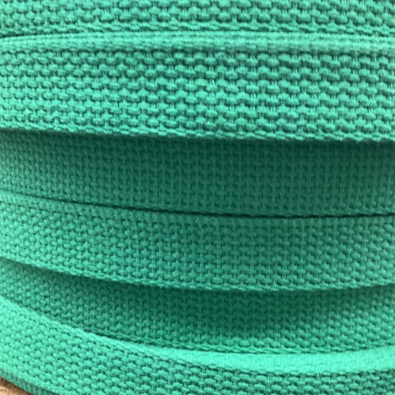 1 INCH Kelly green Light Weight Cotton Webbing / Bag Straps / Edging | By The Yard