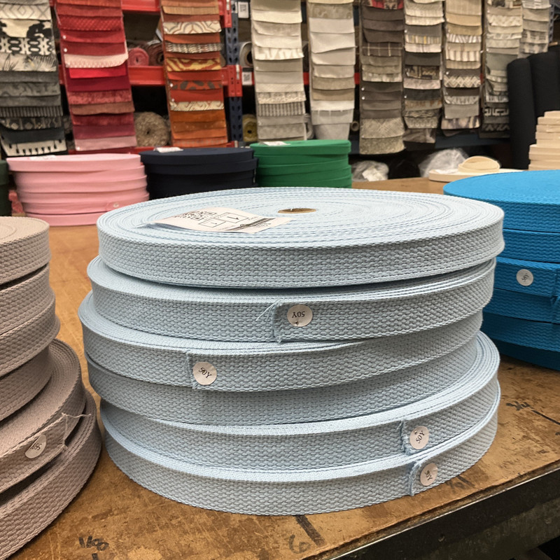 1 INCH Pastel blue Light Weight Cotton Webbing / Bag Straps / Edging | By The Yard