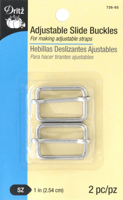 1" Adjustable Slide Buckle Nickel (2 piece) | Bag / Strap Hardware | Dritz