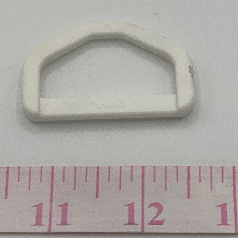 1.5 Inch D-Ring | White | Plastic Hardware | Use for Bags / Straps / Webbing