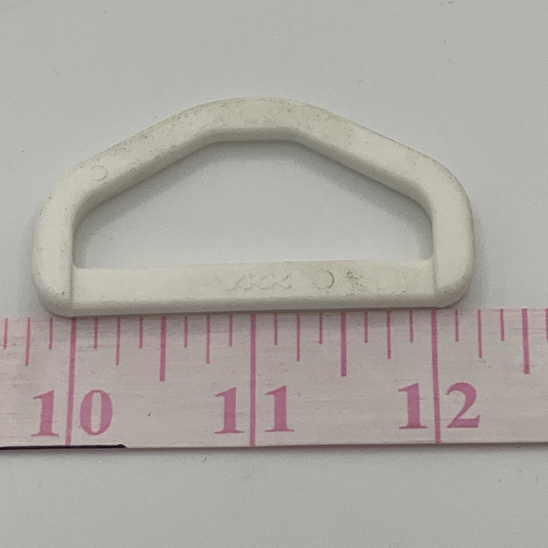 2 Inch D-Ring | White | Plastic Hardware | Use for Bags / Straps / Webbing