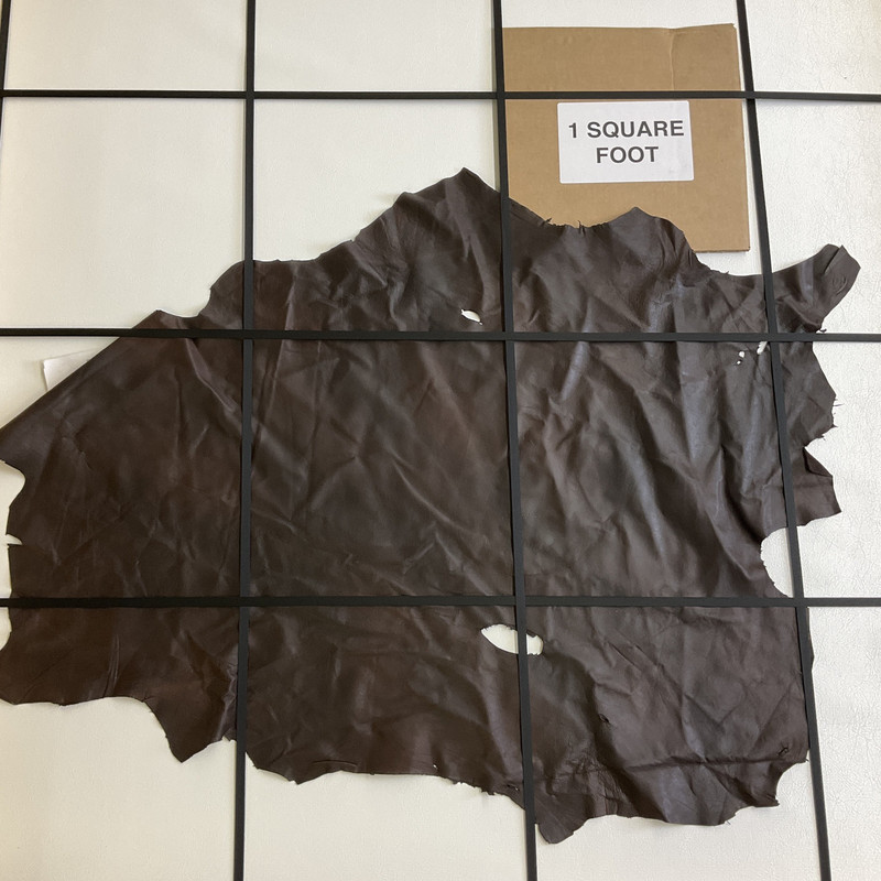 Dark Brown Nappa Lambskin Leather Hide | 5.5 Square Feet | 2 Ounce / 0.8 mm
