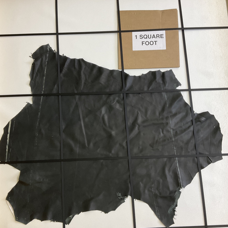 Black Nappa Lambskin Leather Hide | 5.5 Square Feet | 1.5 Ounce / 0.7 mm