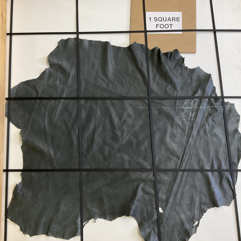 Charcoal Dark Grey Nappa Lambskin Leather Hide | 7 Square Feet | 2 Ounce / 0.8 mm