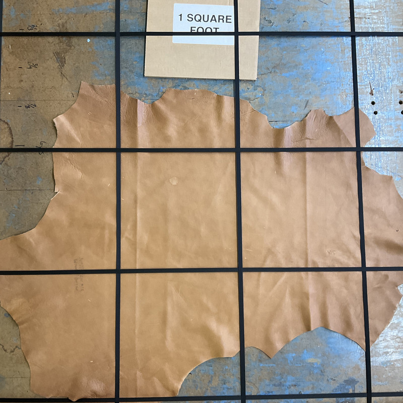 Crackle Tan Brown Nappa Lambskin Leather Hide | 6 Square Feet | 2.5 Ounce / 1 mm.