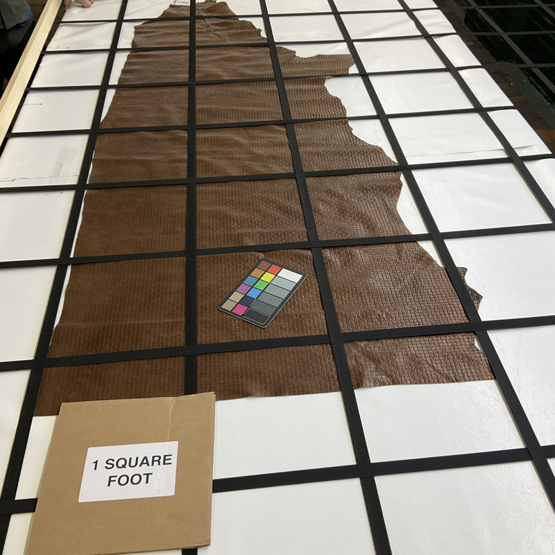 Basketweave Stamped in Walnut | Leather Cowhide | 16 Square Feet | 2.5 Ounce / 1.1 mm