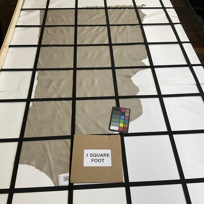 Greige | Leather Cowhide | 14 Square Feet | 3 Ounce / 1.1 mm